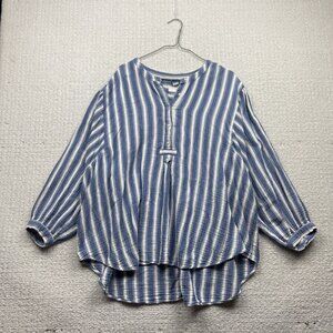 Old Navy Blouse women's Sz 3X Peasant Flowly Cottagecore Baby Blue Fairy Boho